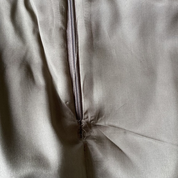 Y2K Reiss skirt 8 utility pleat pencil vintage khaki green tie cotton-spandex - Picture 7 of 16